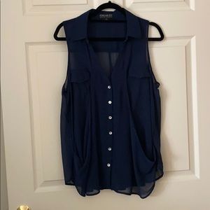 Navy Sheer Forever 21+ Top